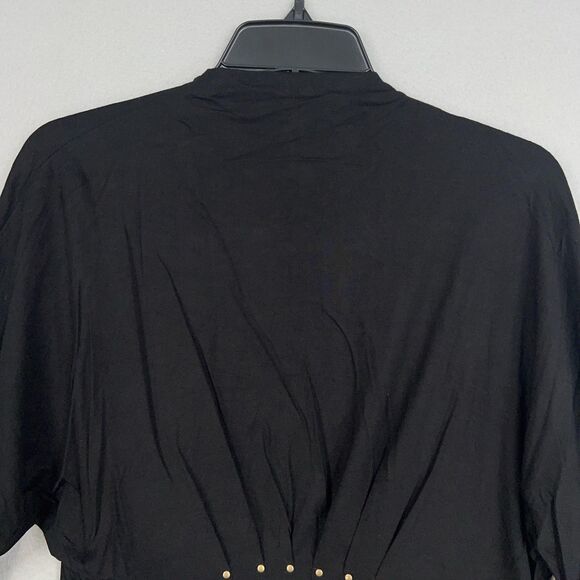 Testimony Los Angeles Cardigan Womens Small Black Drape Open Studded Jacket Y2K - Picture 7 of 12